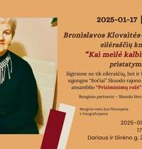 „Kai meilė kalbina širdį". Bronislavos Klovaitės-Paulauskienės eilėraščių knygos pristatymas